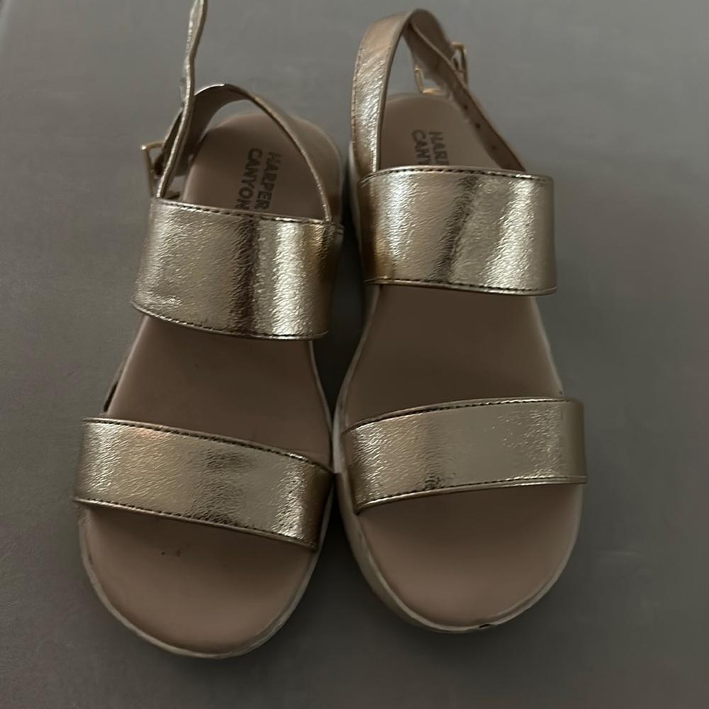 Girls sandals, size 13. Gold color.
